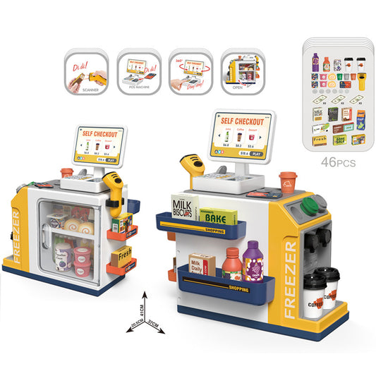 Kids Pretend Play Mini Supermarket Cash Register Set 46pcs