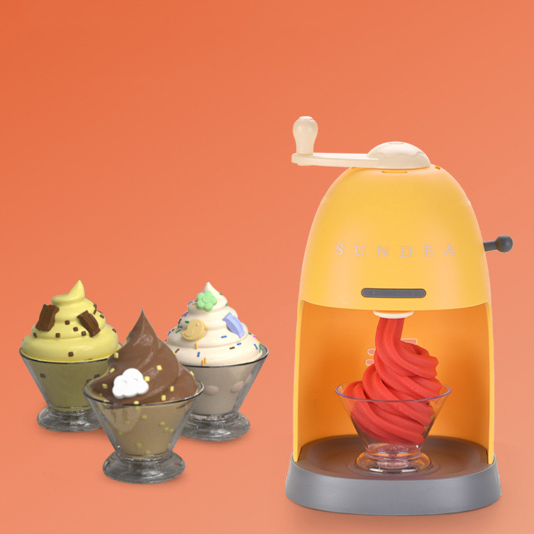 Kids Pretend Play Ice Cream Maker with Coloured Play Dough Dolly & Belly