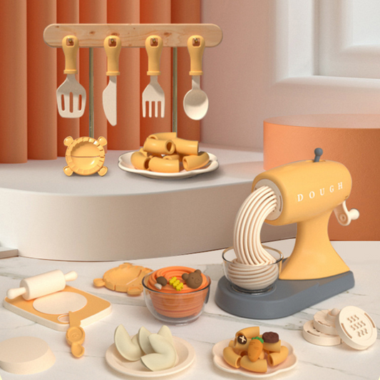 Kids Pretend Play Noodle Maker with Coloured Play Dough