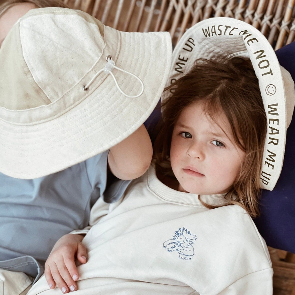 Leo Leo Copenhagen Kids Bucket Hat Natural Organic Cotton Canvas Two S –  Dolly & Belly