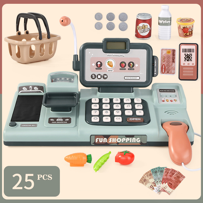 Kids Pretend Toys Mini Supermarket Cash Register Set – Dolly & Belly